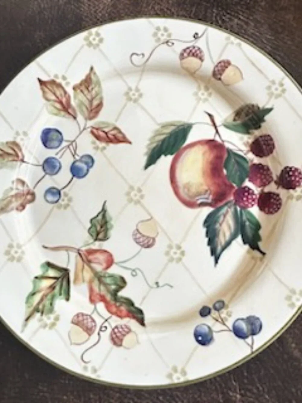 Charming Vintage Garden Splendor Hand-Painted Dinner & Salad Plate Set
